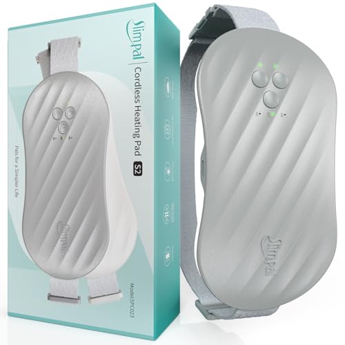 Image of Slimpal Heating Pad for Period Cramps, Portable Heating Pad for Menstrual Relief, Electric Cordless Heating Belt for Back, Belly, Waist, Stomach, Wearable Heat Belt, Grey