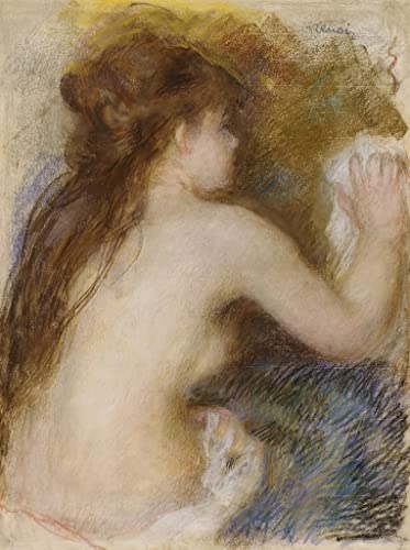 Pintura en lienzo Renoir de 60x90cm, cuadro de la vista trasera de una mujer para pared