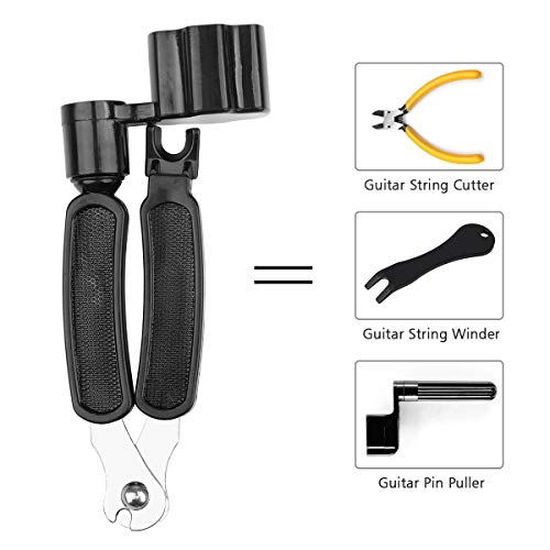 Guitar String Winder Guitar Cutter and Bridge Pin Puller 3 in 1 Guitar Repair Tool Musical Instrument Accessories for Electric & Acoustic Guitar Ukulele Banjo Mandolin Bass……