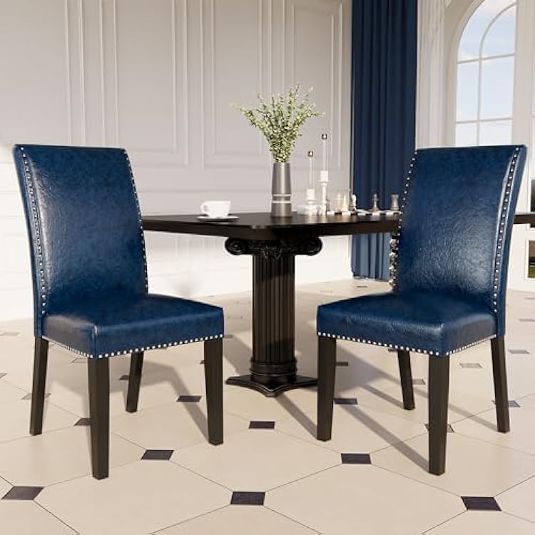 Blue Velvet Upholstered Dining Chairs, Set of 2, Bahrain Ubuy