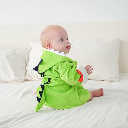 Baby Boy Bathrobes Infant Wash Waddle Dinosaur Hooded Robe Newborn Bath