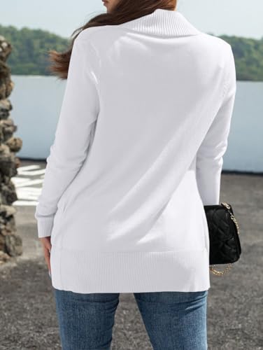 Image of Womens Open Front Cardigan Sweaters Oversized Long Sleeve Two Pockets Loose Solid Knit Sweaters