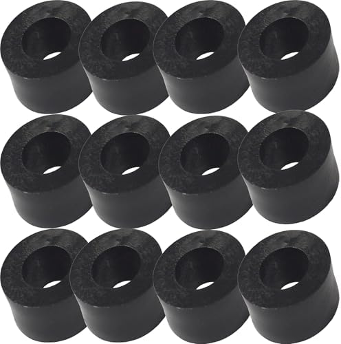 M8 x 20mm Black Nylon SPACERS Plastic Standoff Washers (Pack of 12) - Nylon Insulating Washers for M3 M4 M5 M6 M8 Screws (3-30mm Length) Ideal for Electronics, DIY Projects and Hardware Applications