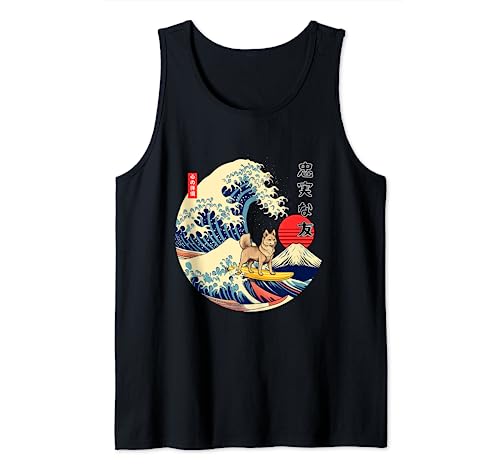 Alaskan Klee Kai - Perro leal japonés Kanagawa Wave Surf Camiseta sin Mangas