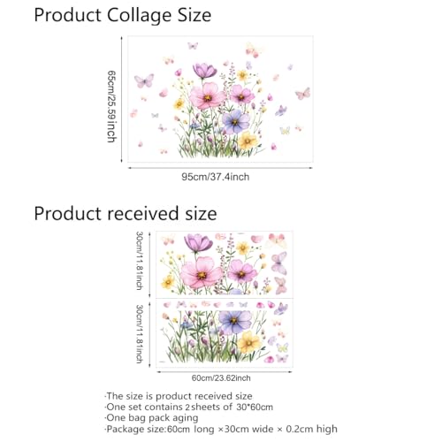 Vinilos decorativos florales acuarelados para pared miniatura 4