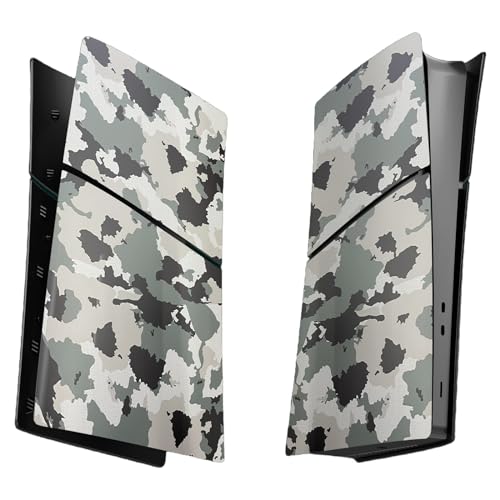 Image of Slim Digital Edition Cover Plates for New PS5 Slim Console, Shell Panels Compatible with New PlayStation 5 Slim Accessories Protective Replacement Faceplate (Gray Camouflage)