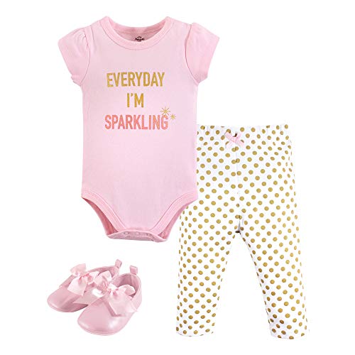 Image of Little Treasure Unisex Baby Cotton Bodysuit, Pant and Shoe Set