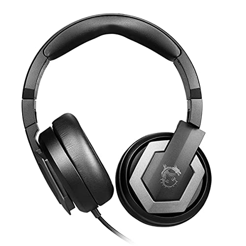 Image of msi Immerse GH61 Gaming Headset, Hi-Res Virtual 7.1 Surround Sound, Built-in ESS DAC & AMP, 3D Audio, Swappable Ear Cushions, 3.5mm Jack /USB, Carrying Case Included, PC /Mac /PS4 /Xbox