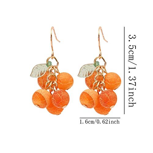 Boho Unique Handmade Creative Fruit Orange Earrings Retro Personality Simple Tassel Earrings For Women Fruit Jewelry Gifts2