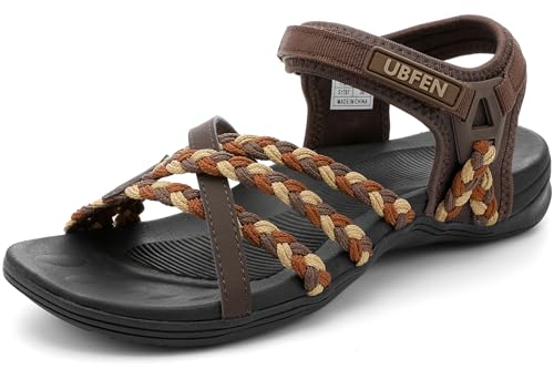 Image of UBFEN Womens Hiking Sandals Outdoors Water Sport Arch Support | Comfortable Adjustable Ankle Strap, Lightweight Suitable for Beach, Travel, Golf and Daily Wear