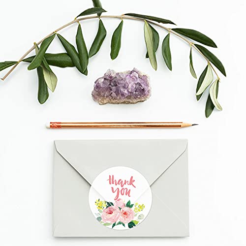 Pink Flower Thank You Stickers, 2 Inch 50Pcs Self-Adhesive Thank You Labels Great For Wedding, Small Business, Bakeries, Handmade Goods, Birthday Party Favors Labels & Mailing Supplies. #TOP3