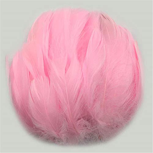 EJY 100Pieces/Pack Colorful Goose Natural Feathers for DIY Making Handmade Arts and Crafts Supplies,Pink