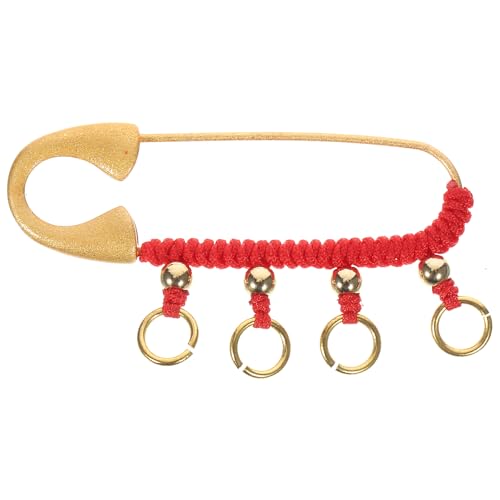 Image of KESYOO Chinese Vintage Brooch Pin Brass Safety Pins Amulet for Baby Red String Diaper Brooch Feng Shui Protection Jewelry Newborn Pregnant Mother