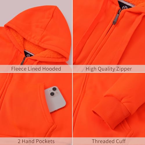 Image of LeeHanTon Sherpa Lined Hoodies for Men Heavyweight Full Zip Up Sweatshirt Thick Fleece Winter Warm Work Jackets Plus Size