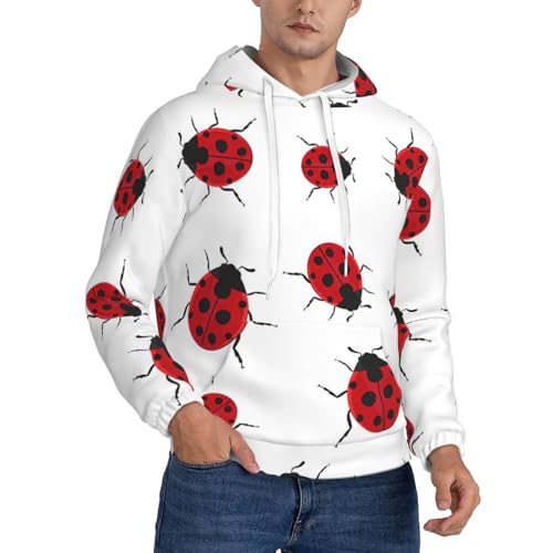 Sweat à capuche épais homme imprimé coccinelle en molleton premium durable