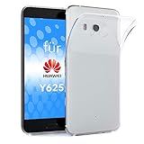 EAZY CASE Hülle kompatibel mit Huawei Ascend Y625 Schutzhülle Silikon, Ultra dünn, Slimcover, Handyhülle, Silikonhülle, Backcover, Durchsichtig, Klar Transparent