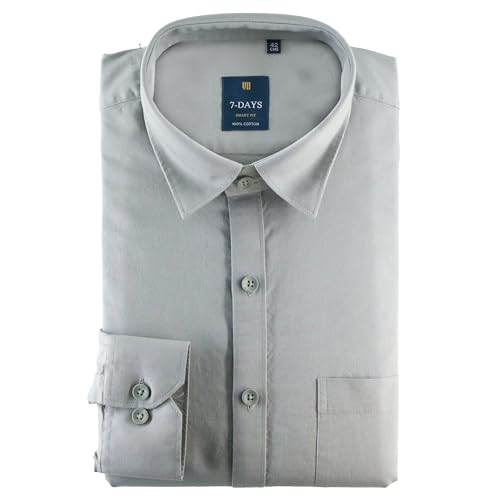 Image of 7-DAYS Men's 100% Cotton Full Sleeve Shirt for Men | Premium Plain Shirt | Tailored Fit (Between Slim & Regular) | Stylish Office & Casual Wear | with Pocket
