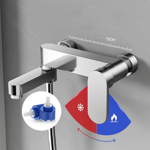 Ensemble de robinet de baignoire mural au design minimaliste et bec rétractable