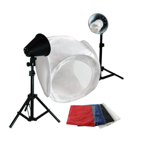 LimoStudio Photography Photo Studio 30" Table Top Light Tent Kit with 4 Backgrounds - White Black Blue Red, AGG379V3