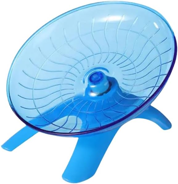 Hamster Flying Saucer Silent Running Exercise Wheel for Gerbil, Rat, Mouse, Hedgehog, Hermit Crab Small Animals (Blue)