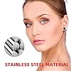 10 Pairs Stainless Steel Stud Earrings, Silver Cubic Zirconia Stud Earrings Hypoallergenic Unisex Jewellery Set for Women Men Girls #3