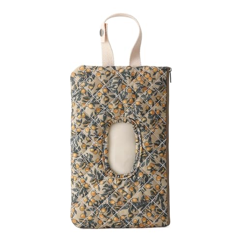 Image of Quilted Baby Wipe Holder Quilted Wipe Pouch Portable Hanging Floral Wet Wipes Bag for Car, Stroller