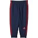 adidas Performance Mens adidas basketball Men's Slim 3 Stripe 3/4 Pant, Collegiate Navy/Light Red, Small