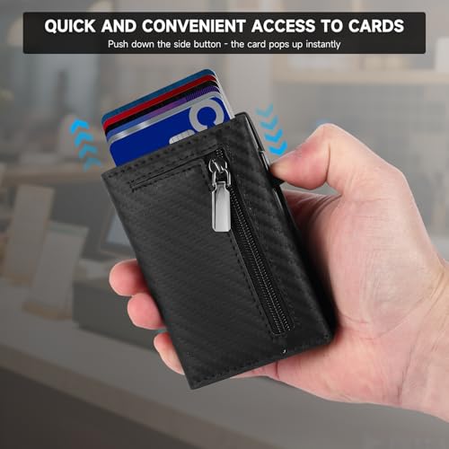 Image of Wallet For Men Trifold,Pop Up Wallet By Metal&Leather,RFID Blocking | Minimalist Smart Wallet Holds 10 Cards,10 Bills,ID Window,Ridge wallets for men,Trifold Wallets for fathers day gift ideas