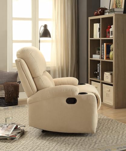 Image of Torque Fabio 1 Seater Fabric Manual Recliner with Cup Holder Beige | Modern Recliner Chair for Home Office Study | 37 x 31 Inches | 1 Year Warranty