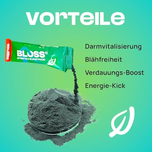 BLOSS Super Greens Pulver – Grüne Helfer für Darmgesundheit, Detox & Energie, Beerengeschmack, Vegan, Glutenfrei, Superfood mit Probiotika & Enzymen, Ideal für Blähungen & Stoffwechsel - 5 pack – Bild 7