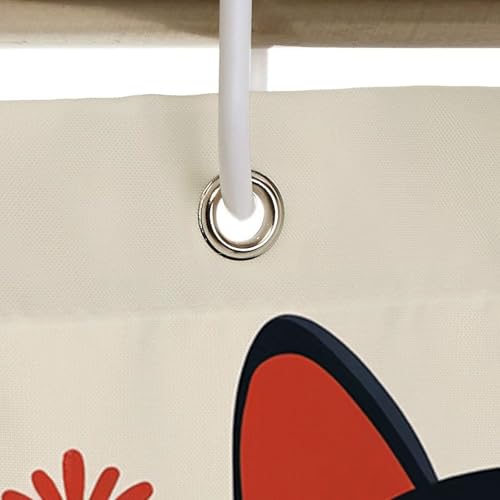 Rideau de douche imperméable et lavable en polyester beige 150x210 - 4