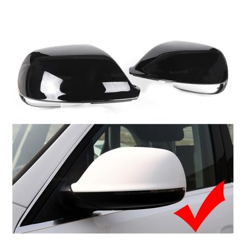 Coque de protection rétroviseur remplacement exact noir brillant - 2