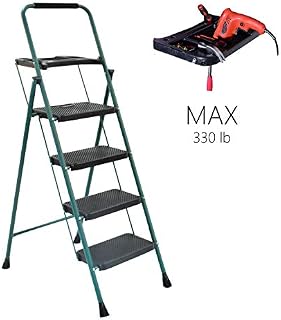 4 Step Ladder,Folding Portable Step Stool with Anti-Slip Foldable Wide Pedal and Tool