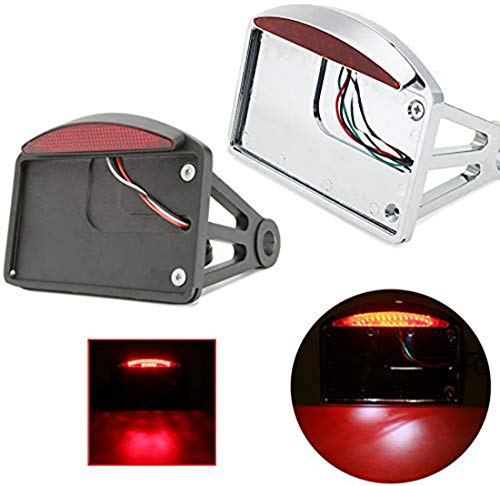 JaneShop Support de moto de montage latéral de feu arrière de plaque de modification LED pour Replacement for Harley Sportster Dyna Softail (Noir)