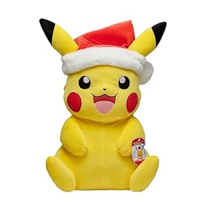 Pokémon Pikachu Holiday Plush – 24-Inch Super Soft Plush with Holiday Hat