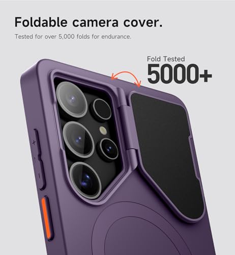 Image of SURITCH for Samsung Galaxy S26 Ultra Phone Case, Magnetic Protective Cover with Camera Cover & Adjustable Metal Kickstand for Galaxy S26 Ultra -Dark Purple