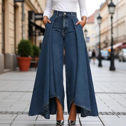 Pantalones vaqueros elegantes estilo Y2k holgados con pernera ancha y tiro alto rectos 3