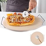 SÓLO EL TAMAÑO CORRECTO: En comparación con otras opciones más grandes, esta piedra para pizza de 13 "es mucho más fácil de manejar. Podrías moverlo del horno a la encimera sin dificultad. Además, además de los proyectos para hornear pizza, ¡puedes usarlo para hornear pan y otras delicias! El juego contiene 1 bandeja para hornear y 1 cuchillo para pizza.