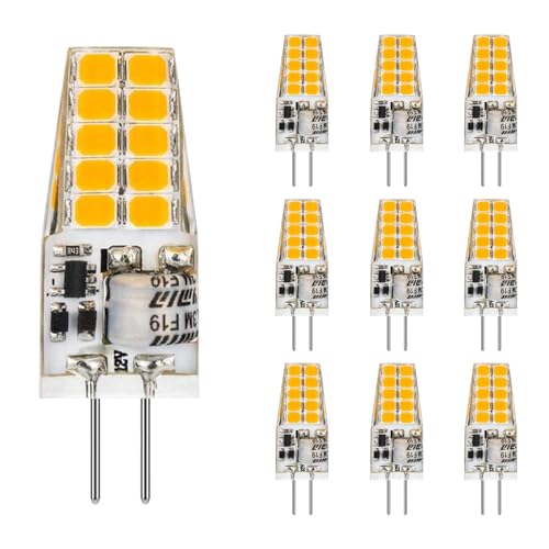 G4 LED Blanco Cálido 12V 2700K, Base Bi Pin 3W 380lm T3 Equivalente a Bombilla Halógena 30W, Sin Parpadeo, Iluminación de Araña, Paisaje y Microondas, Paquete
