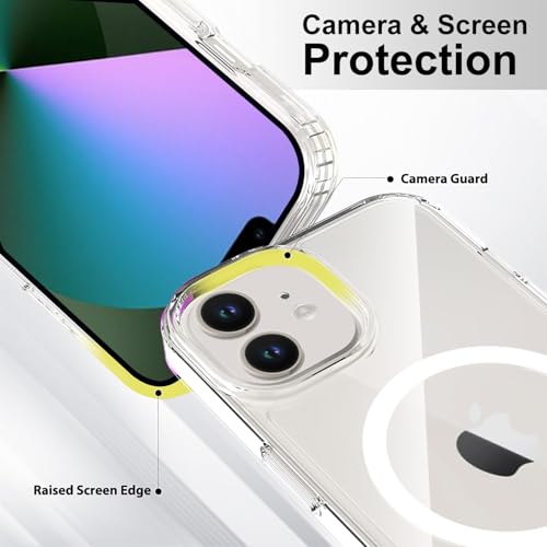 Image of FanTEK Phone Case Compatible with iPhone 13 Mini 5.4 Inch, Magnetic Case Clear Protective Bumper Hard Back Cover