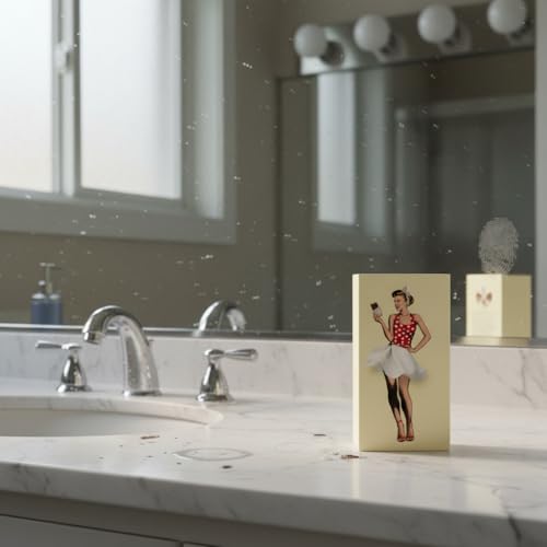 Bibykivn Taschentuch Boxen, Taschentuchbox mit Fliegendem Rock, Taschentuchspender Lustig für Badezimmer, Wohnzimmer, Plastik, 3D-Design, Stabile Basis, Nachfüllbare Taschentücher (Beige)