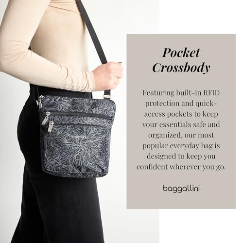 Image of Baggallini Pocket Crossbody Bags for Women 8x8 Small Lightweight Durable Water-resistant Travel Purse W /Rfid