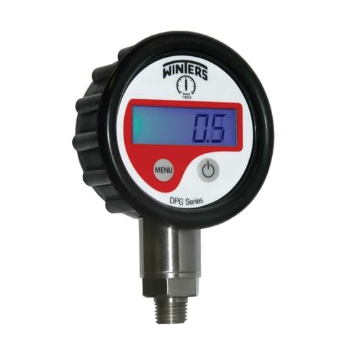 Winters DPG224 DPG Series Digital Pressure Gauge, ABS Case, Rubber Boot, Stainless Steel Socket, 2.5