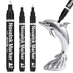 AOSUCO Silver Metallic Chorme Paint Pens, 3 Pack Touch Up Markers Mirror Effect, Permanent Liquid Chorme Pen for Christmas Resin Crafts, Coloring, Stroke, Model Metal Glass Plastic Painting