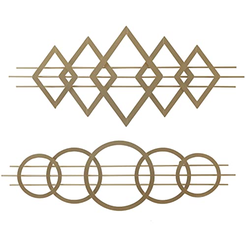 Triangles géométriques en métal Deco 79 dorés : grand décor mural salon de 119 cm de large
