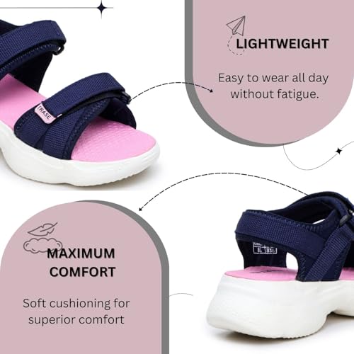 Image of TRASE Sports Sandals For Woman | Comfortable, Soft Cushioned Sole, Lightweight And Trendy Footwear | Adjustable Strap Womens Sandals | Casual And Stylish Floaters For Daily Use