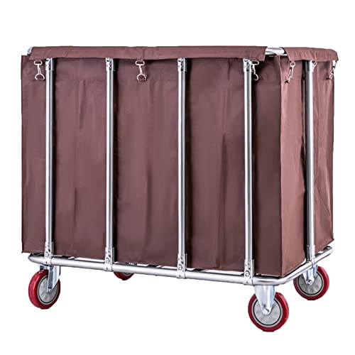 Robusto carrello portabiancheria con ruote telaio in acciaio inox impermeabile, ideale per uso domestico e in hotel