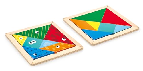 Hape(ハペ) きょろきょろタングラム 16.2×16.2×0.7cm 3才以上 木製 おままごと おもちゃ E1630