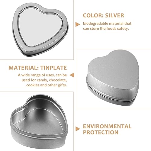 COOLHIYA Heart Shape Candy Boxes 25pcs Bulk Small Boxes for Wedding Party Favors Portable Tin Containers