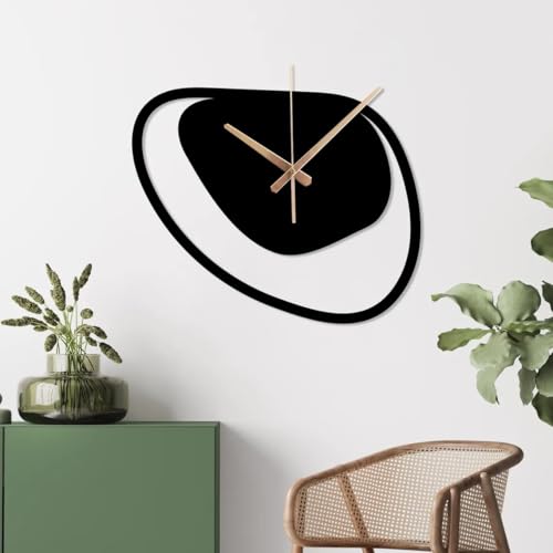 Image of Morden Metal Wall Clock for Living Room, Bedroom, Office, Kitchen, Stylish Wall Clock for Home and Hall, Designer Big Size Modern (DA-227, 60 CM)